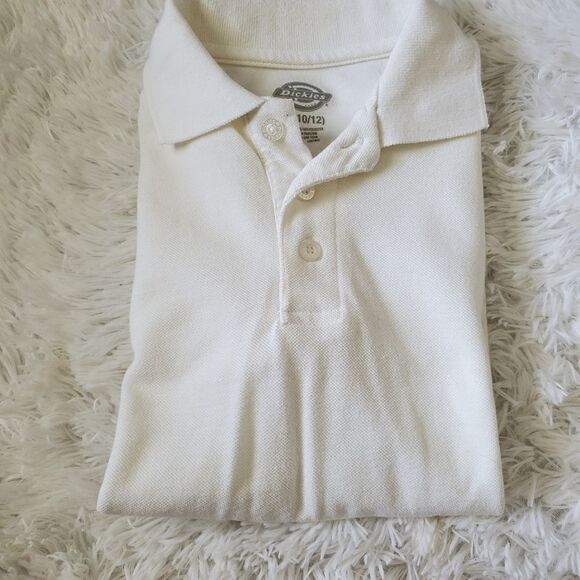 Dickies White Polo Short Sleeve Shirt Boy's Size M (10-12) - Picture 5 of 7